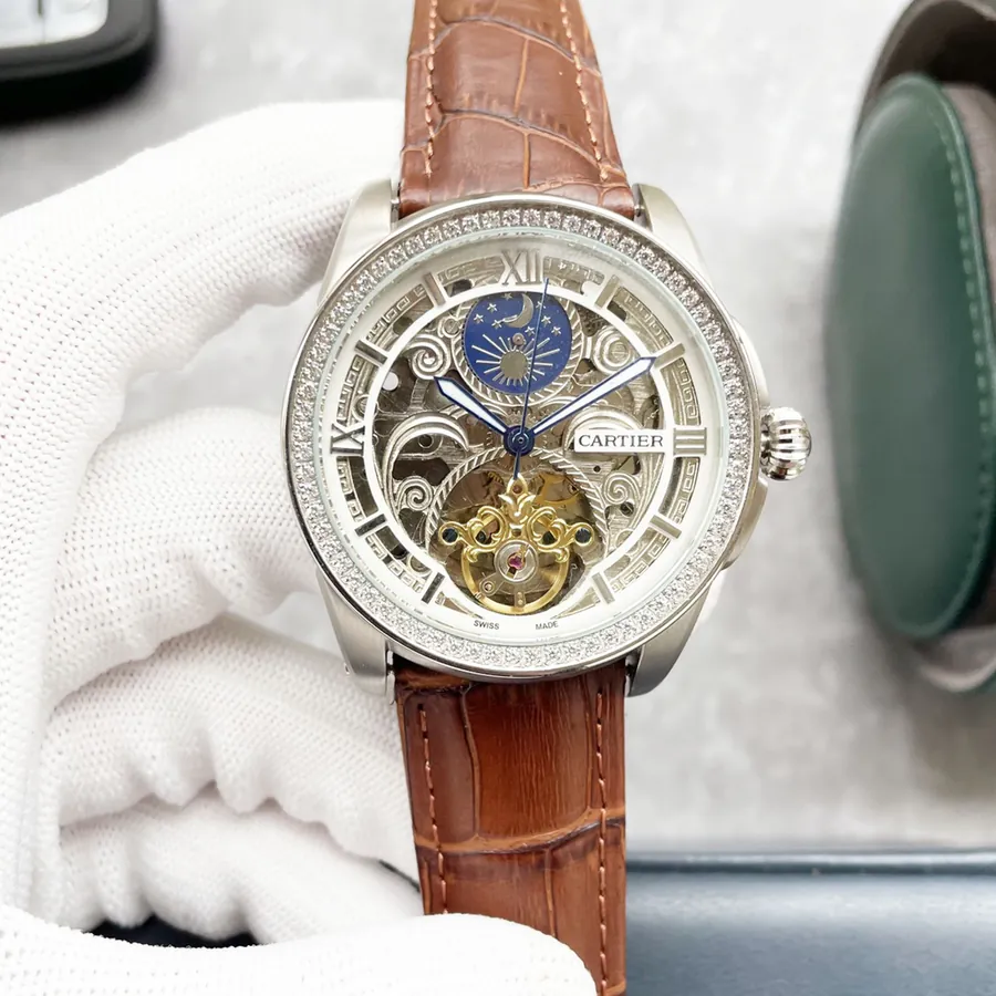 Cartier Men's Luxury Watch with Bold Skeleton Design