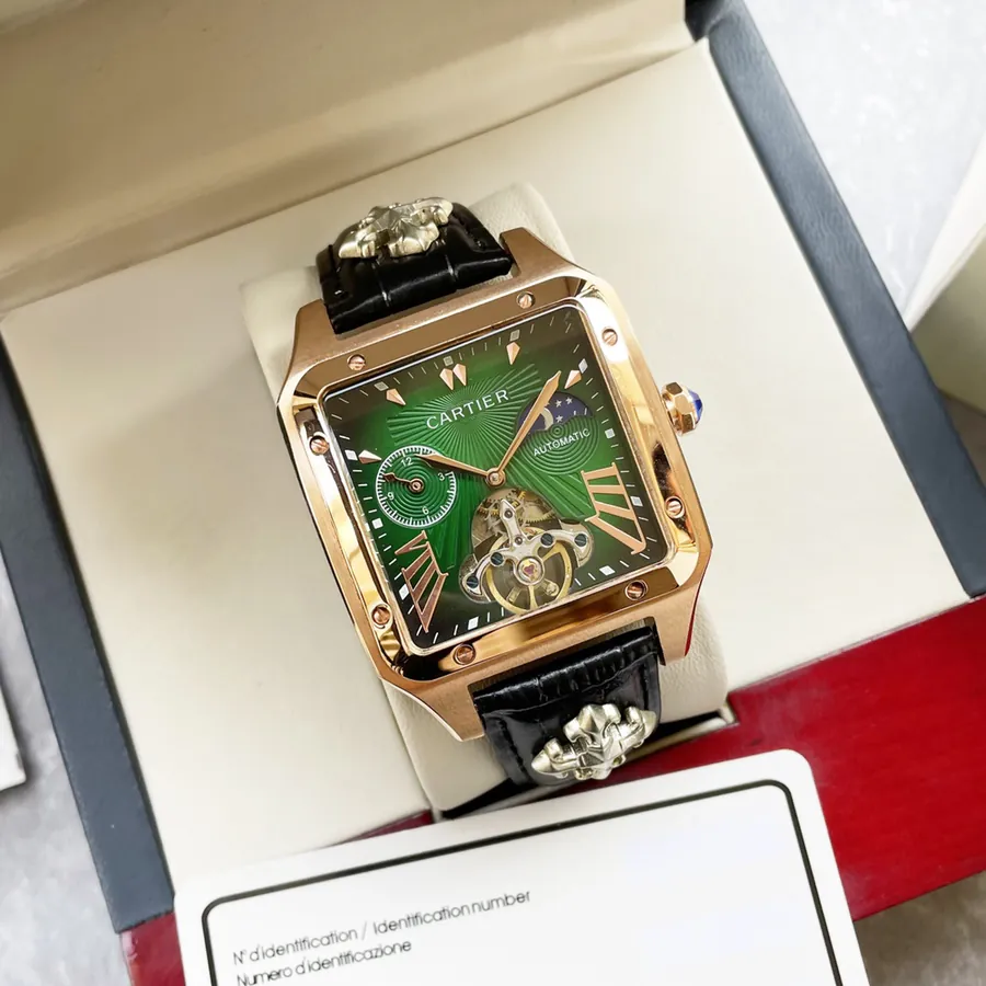 Cartier Men's Luxury Watch with Large Bezel and Moon Phase