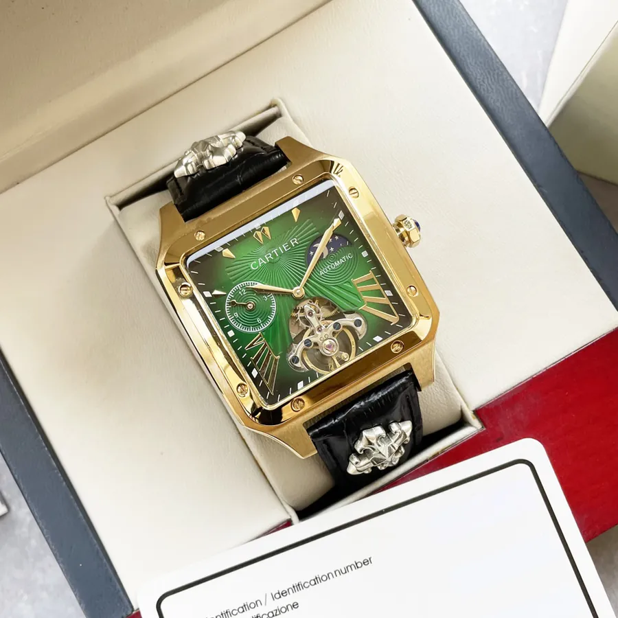 Cartier Men's Luxury Watch with Large Bezel and Moon Phase