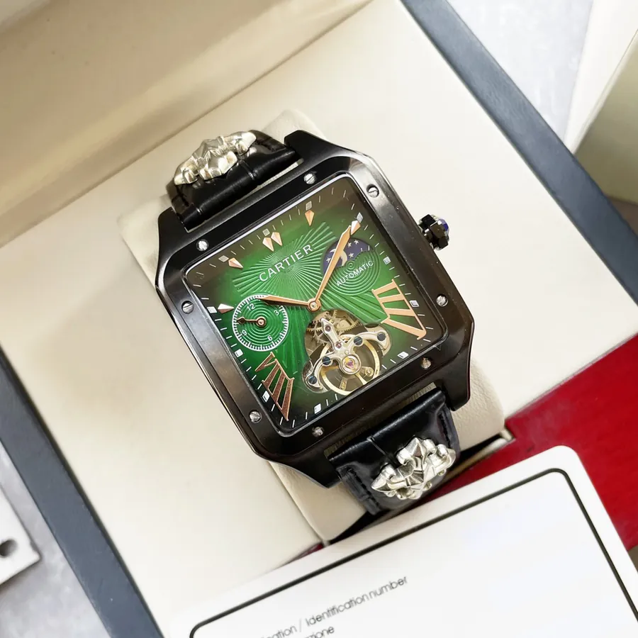 Cartier Men's Luxury Watch with Large Bezel and Moon Phase