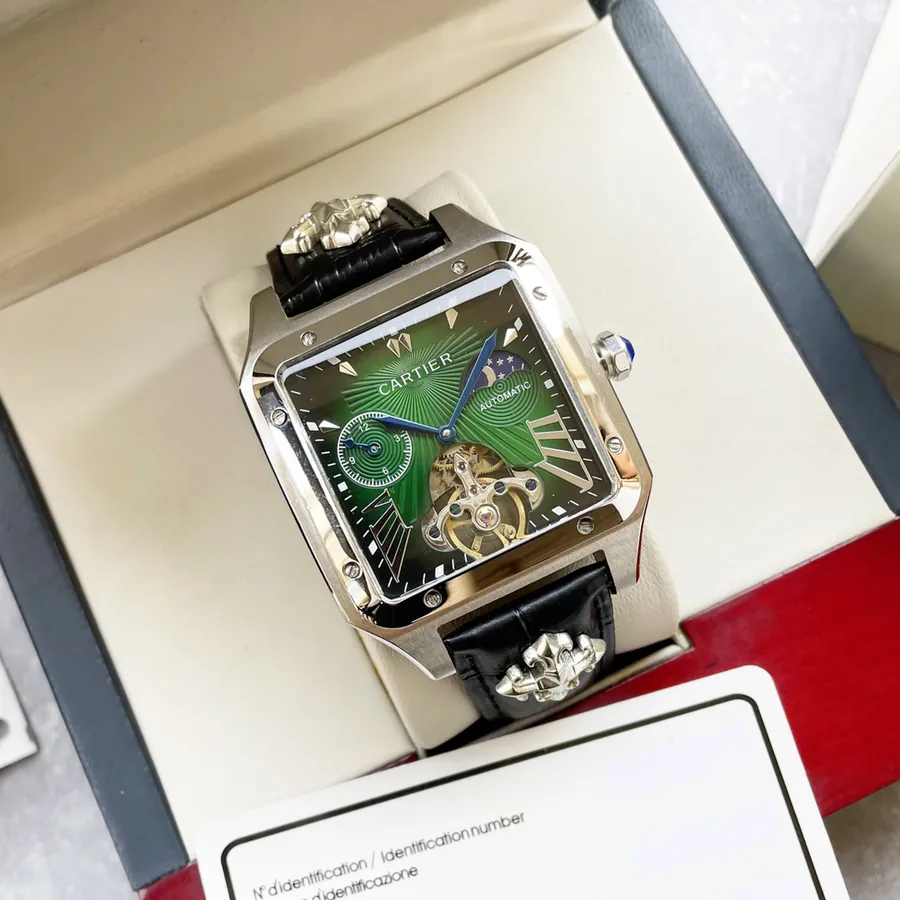 Cartier Men's Luxury Watch with Large Bezel and Moon Phase
