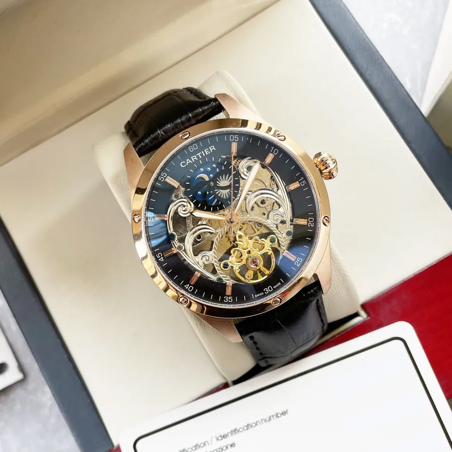 Cartier Men's Luxury Watch with Bold Skeleton Design