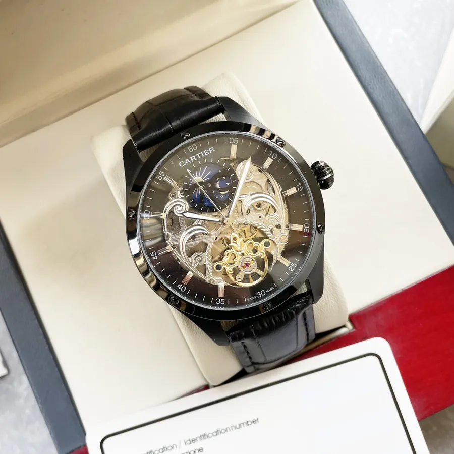 Cartier Men's Luxury Watch with Bold Skeleton Design