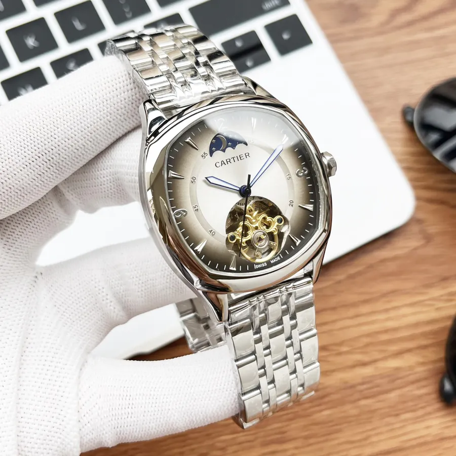 Cartier Men's Watch with Gold and Silver Finish