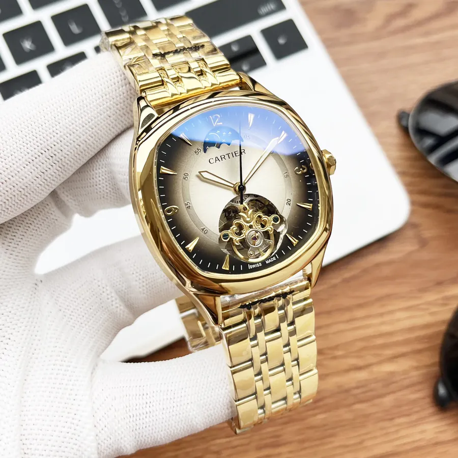 Cartier Men's Watch with Gold and Silver Finish