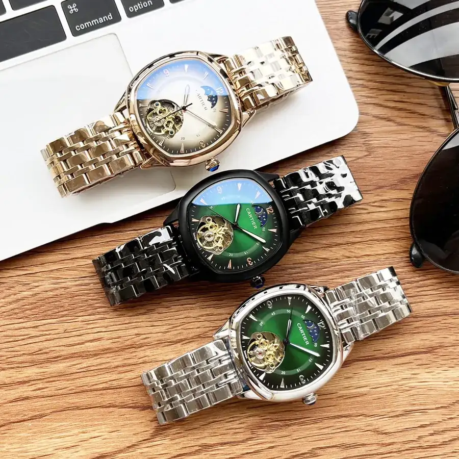Cartier Men's Watch with Gold and Silver Finish