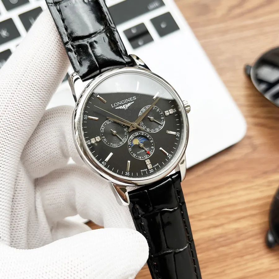 Longines Men's Watch with 316 Stainless Steel and Leather Strap