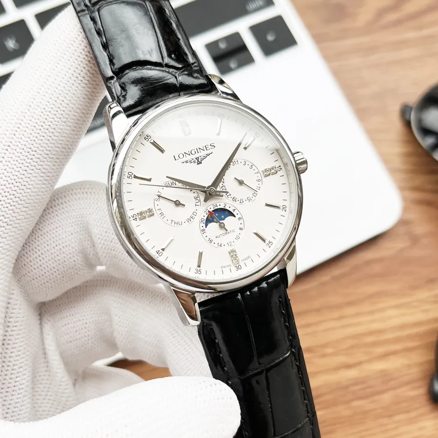 Longines Men's Watch with 316 Stainless Steel and Leather Strap