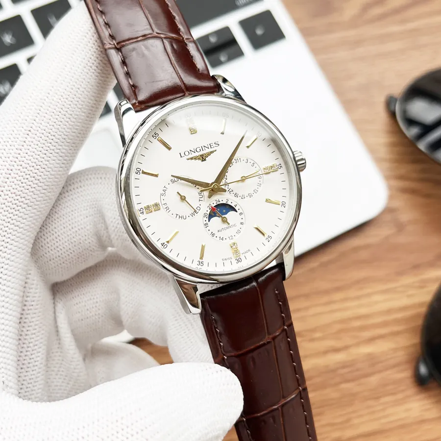 Longines Men's Watch with 316 Stainless Steel and Leather Strap