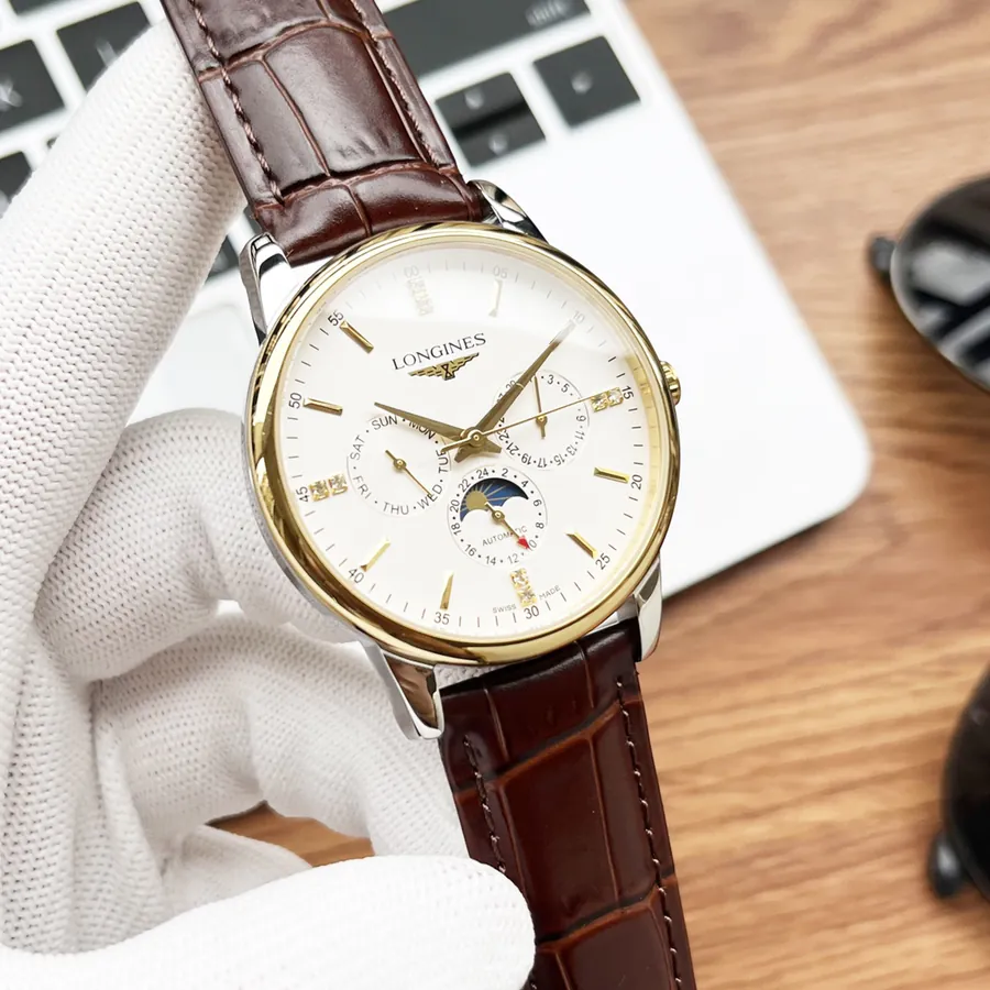 Longines Men's Watch with 316 Stainless Steel and Leather Strap