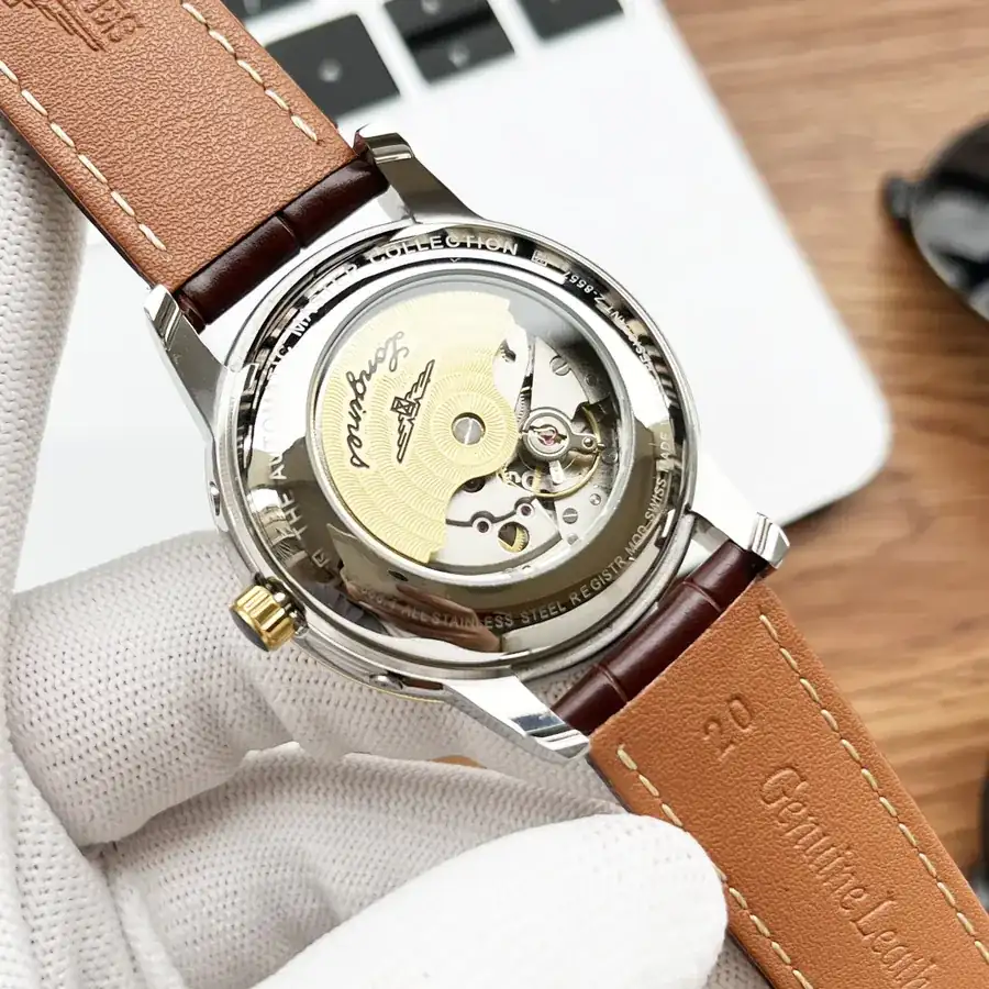 Longines Men's Watch with 316 Stainless Steel and Leather Strap