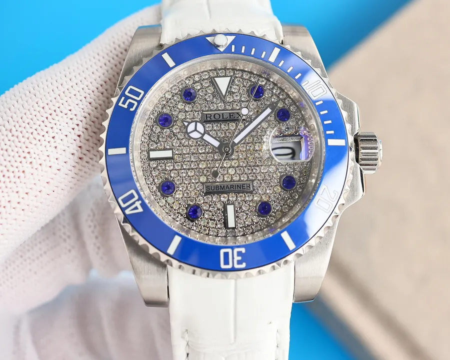 Rolex Luxury Dive Watch Classic Submariner Inspired with Premium Natural Stones