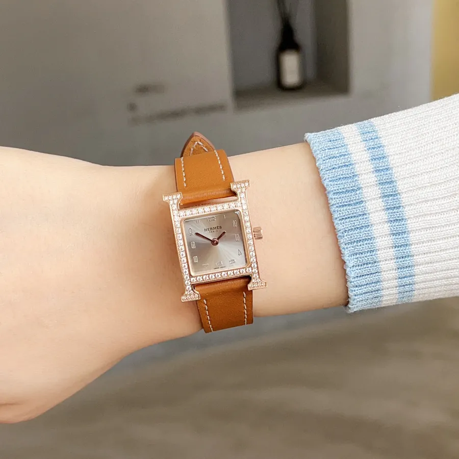 Heure H Watch with Feather Embellishment, Small Size