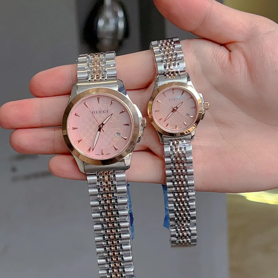 Gucci G Timeless Series Pink Leather Strap Watch