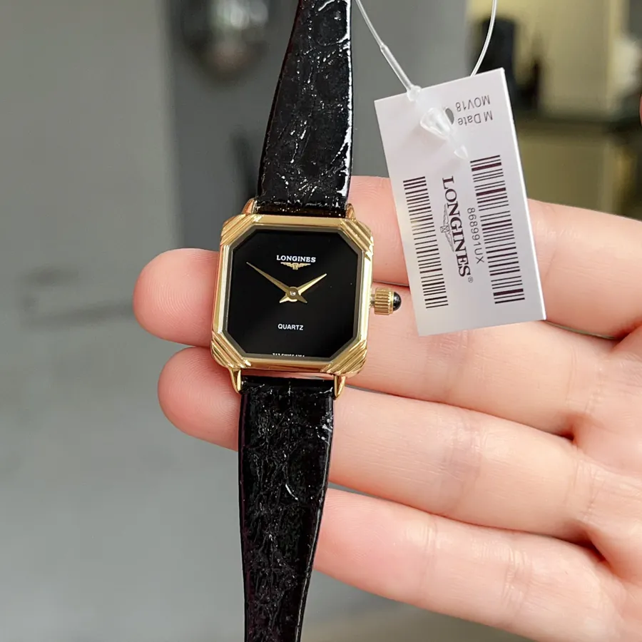Vintage Longines Black Gold Watch Timeless Elegance