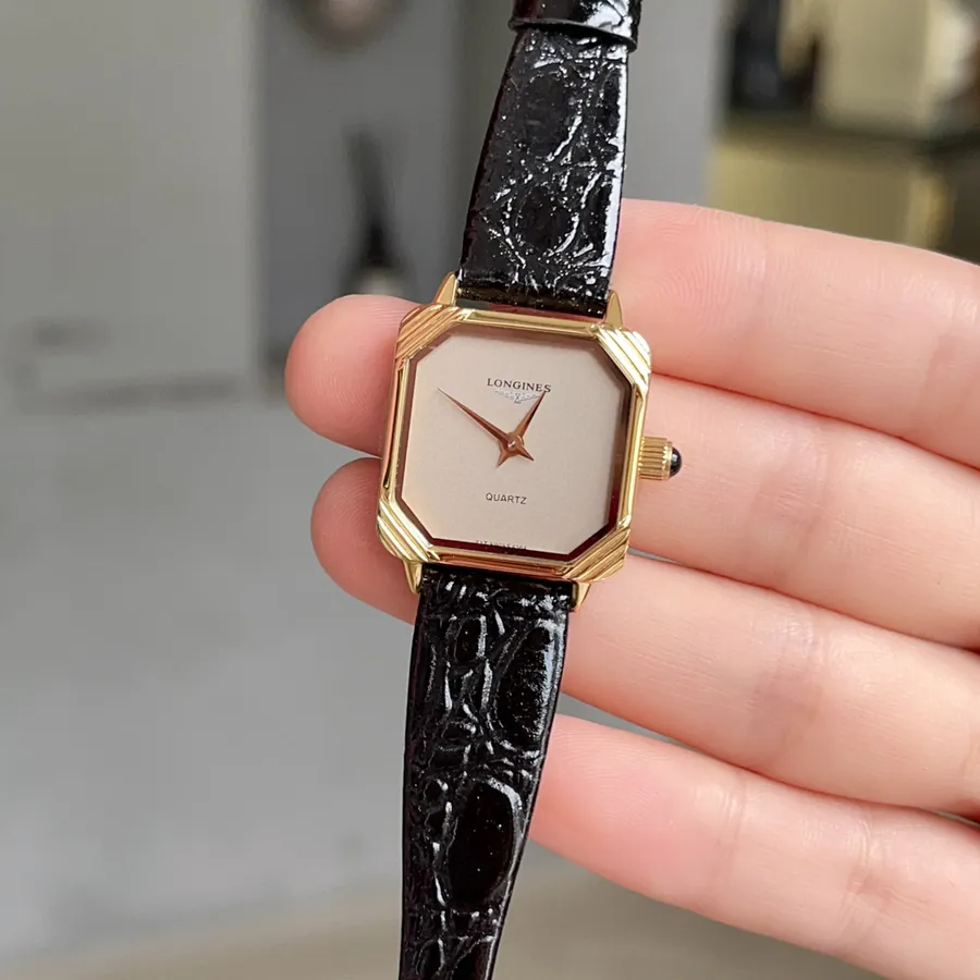 Vintage Longines Black Gold Watch Timeless Elegance