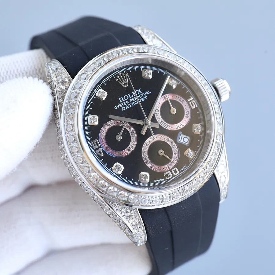 Rolex Watch with Grained Calfskin Strap