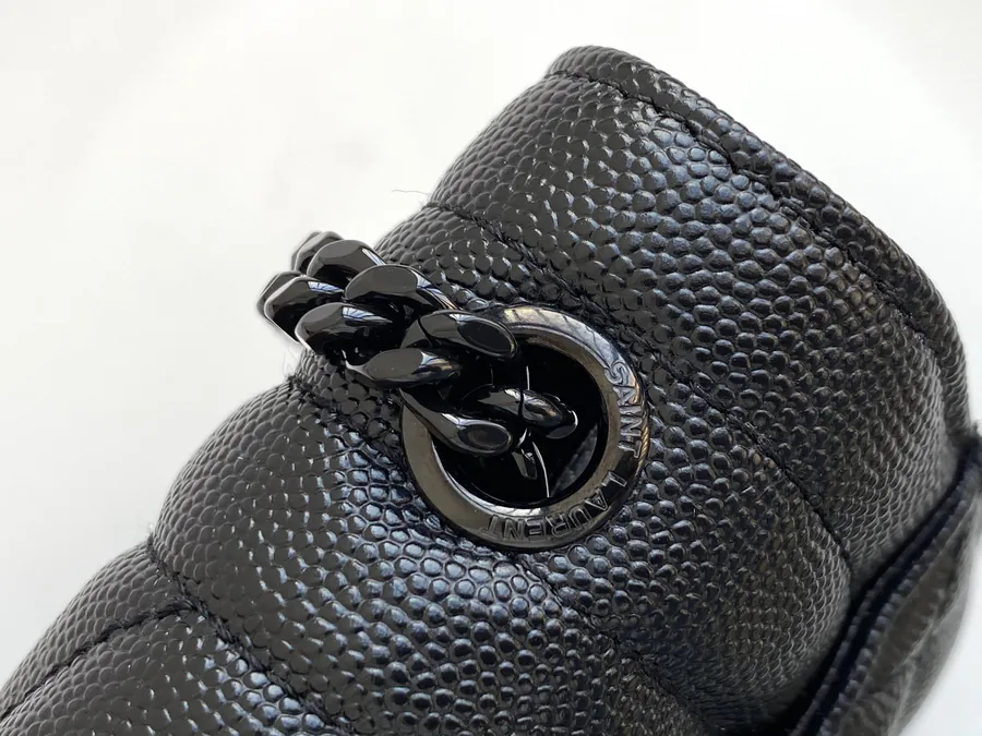 YSL Envelope Mini Satchel with Grained Calfskin and Gold Hardware