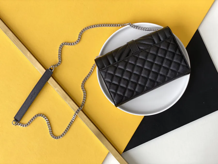 YSL Envelope Mini Suede Bag with Gold Hardware