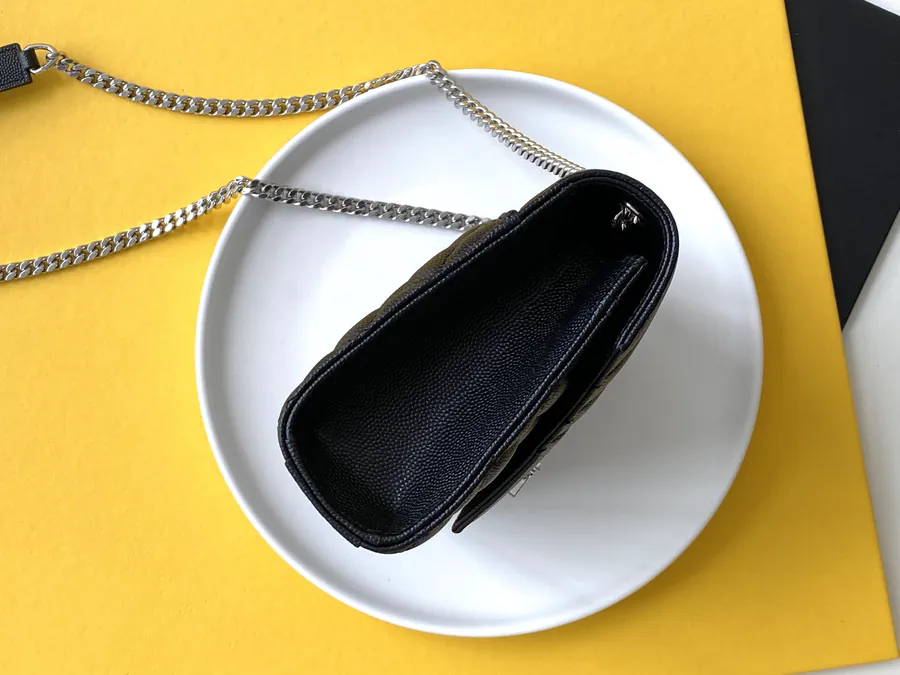 YSL Envelope Mini Suede Bag with Gold Hardware