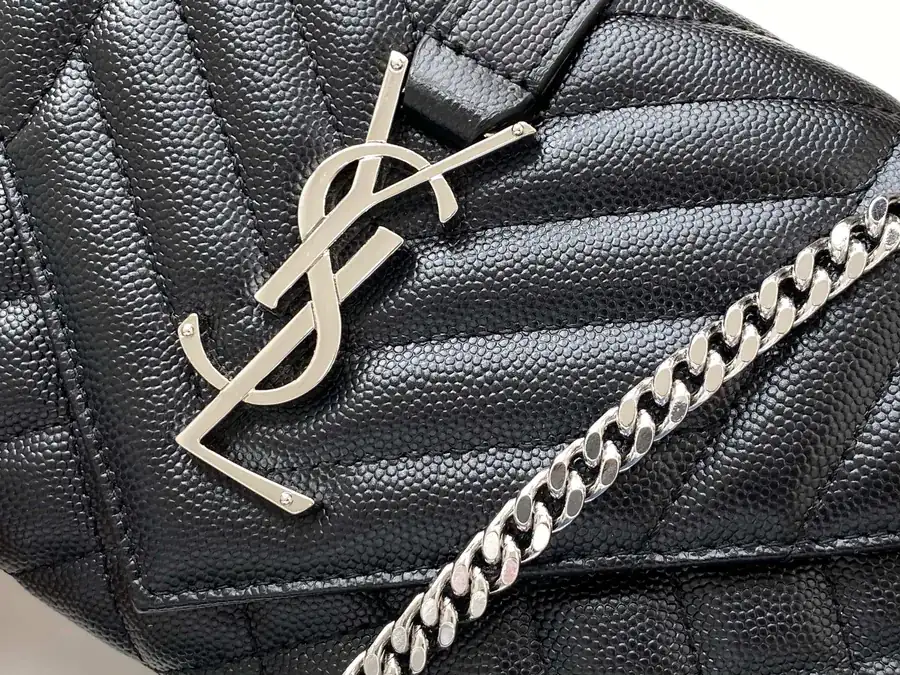 YSL Envelope Mini Suede Bag with Gold Hardware