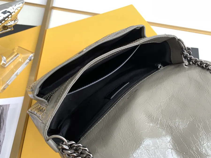 Niki Bucket Bag Silver Chain Medium Size
