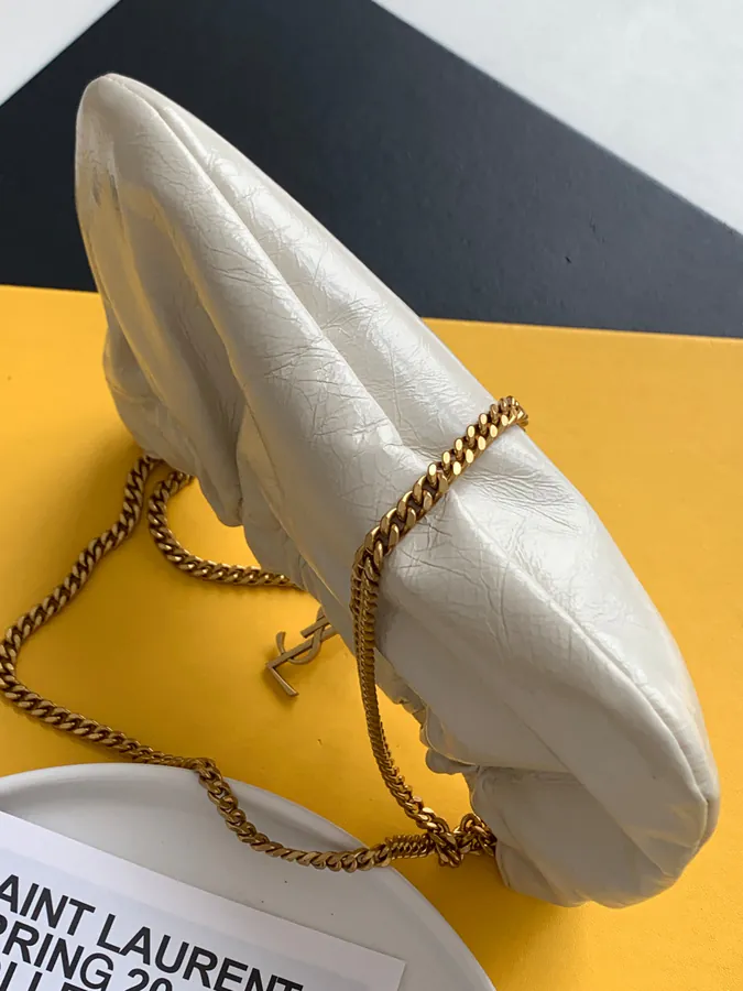 Mini Leather Shoulder Bag with Chain Details