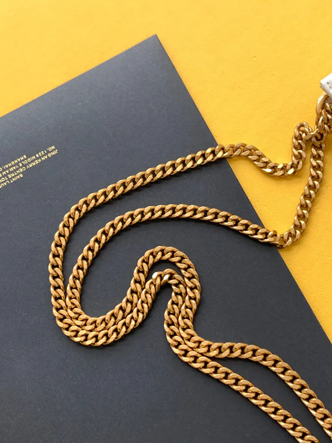 Mini Leather Shoulder Bag with Chain Details