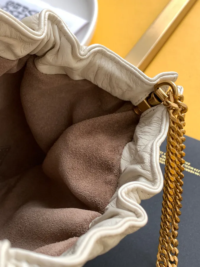 Mini Leather Shoulder Bag with Chain Details