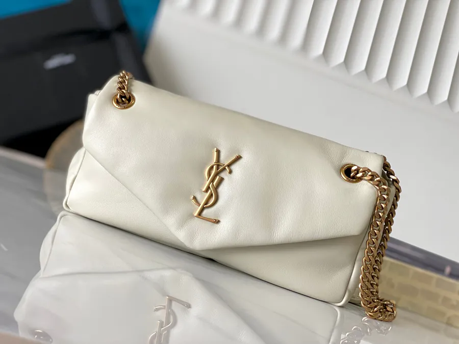 Calyposo Chain Bag Italian Lamb Leather, Y Brand Logo and Hardware