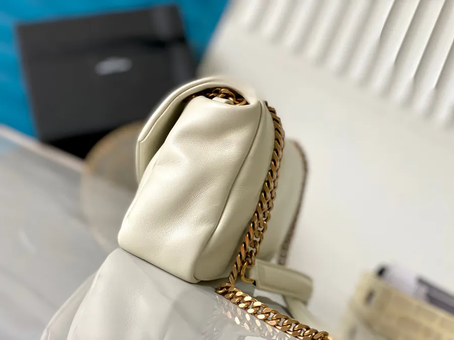 Calyposo Chain Bag Italian Lamb Leather, Y Brand Logo and Hardware