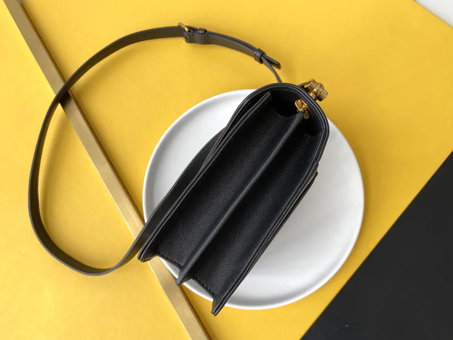 GABY Mini Envelope Bag Italian Lamb Leather, Full Leather, Metal Logo, Detachable Straps