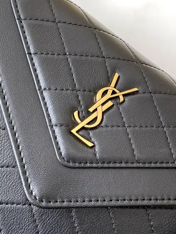 GABY Mini Envelope Bag Italian Lamb Leather, Full Leather, Metal Logo, Detachable Straps
