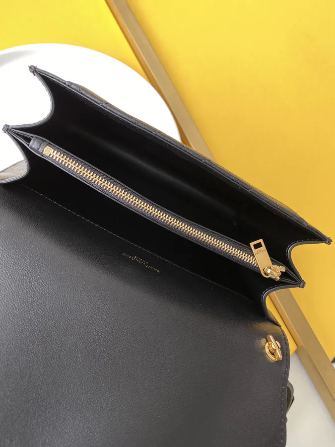 GABY Mini Envelope Bag Italian Lamb Leather, Full Leather, Metal Logo, Detachable Straps