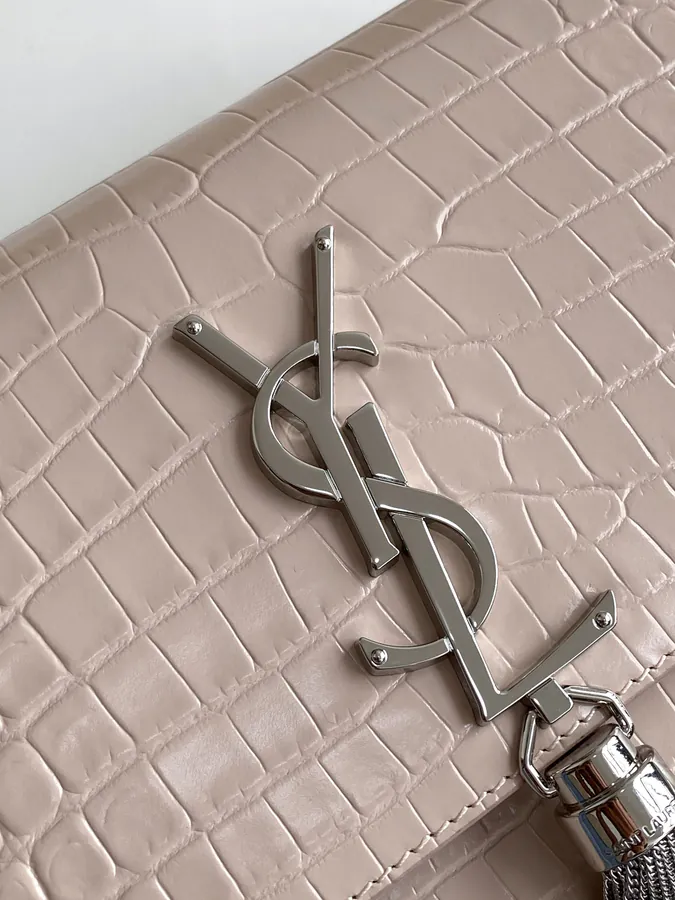 KATE Crocodile Texture Chain Tassel Bag with Magnetic Closure