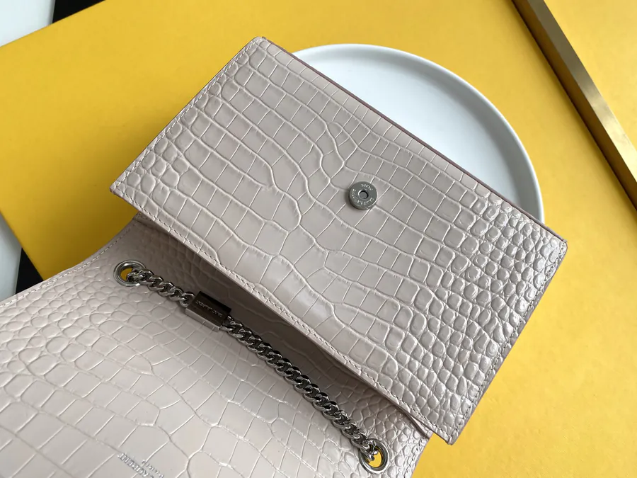 KATE Crocodile Texture Chain Tassel Bag with Magnetic Closure