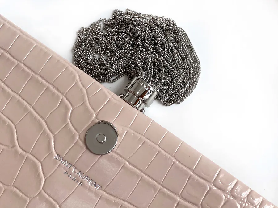 KATE Crocodile Texture Chain Tassel Bag with Magnetic Closure