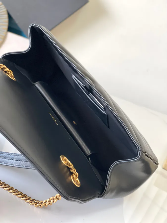 Lou Lou Large Bucket Bag with Grained Calfskin
