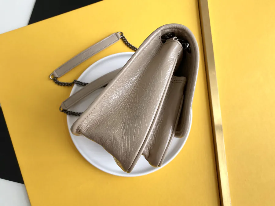 YSL Saint Laurent Premium Original Calfskin Series P680 Mini Clutch with Silver Chain and D Clasp