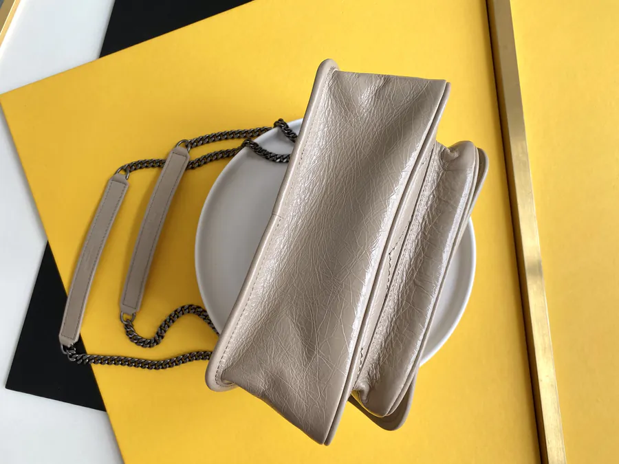 YSL Saint Laurent Premium Original Calfskin Series P680 Mini Clutch with Silver Chain and D Clasp
