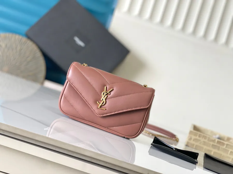 Lou Lou Mini Envelope Handbag in Grained Calfskin