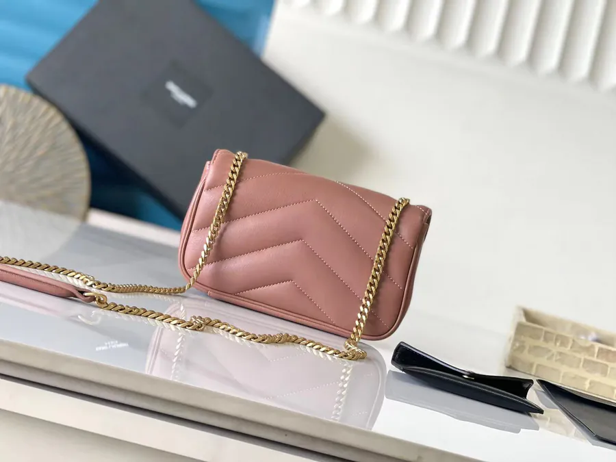 Lou Lou Mini Envelope Handbag in Grained Calfskin