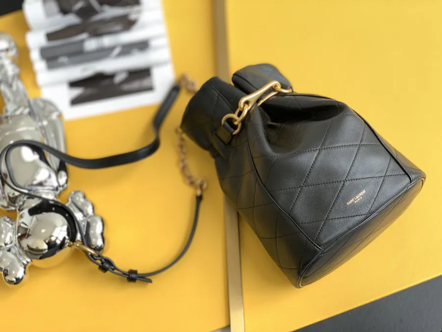 YSL LE MAILLON Bucket Bag in Grained Calfskin