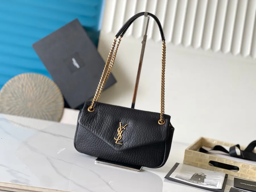 CalyPSO Elephant Grain Sheepskin Chain Bag
