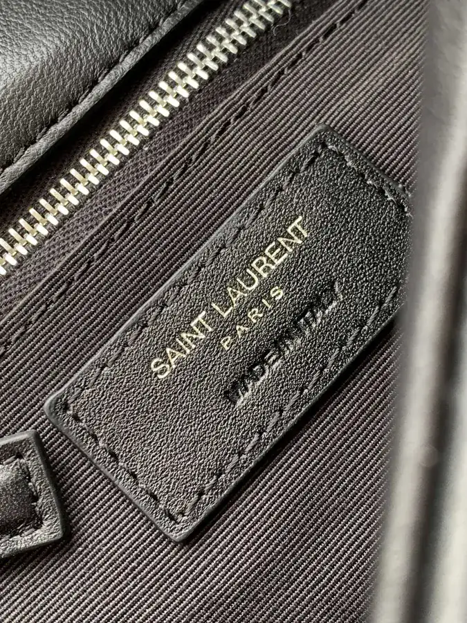 YSL Cloud Puffer Bag Silver Chain Handle, Black, Medium