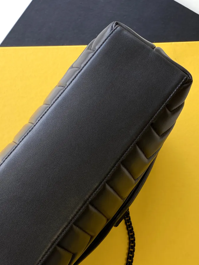 SLP Upgraded Flip Top Briefcase Black Gold Trim Grained Calfskin