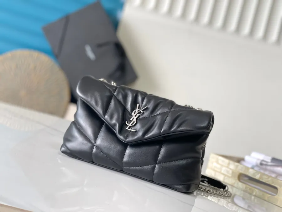 Loulou Puffer Mini Black 2023 New Version with Double Chain