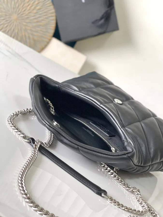 Loulou Puffer Mini Black 2023 New Version with Double Chain