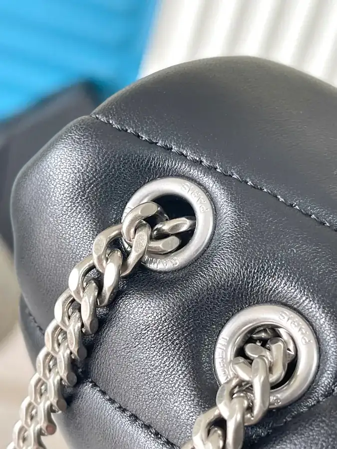 Loulou Puffer Mini Black 2023 New Version with Double Chain