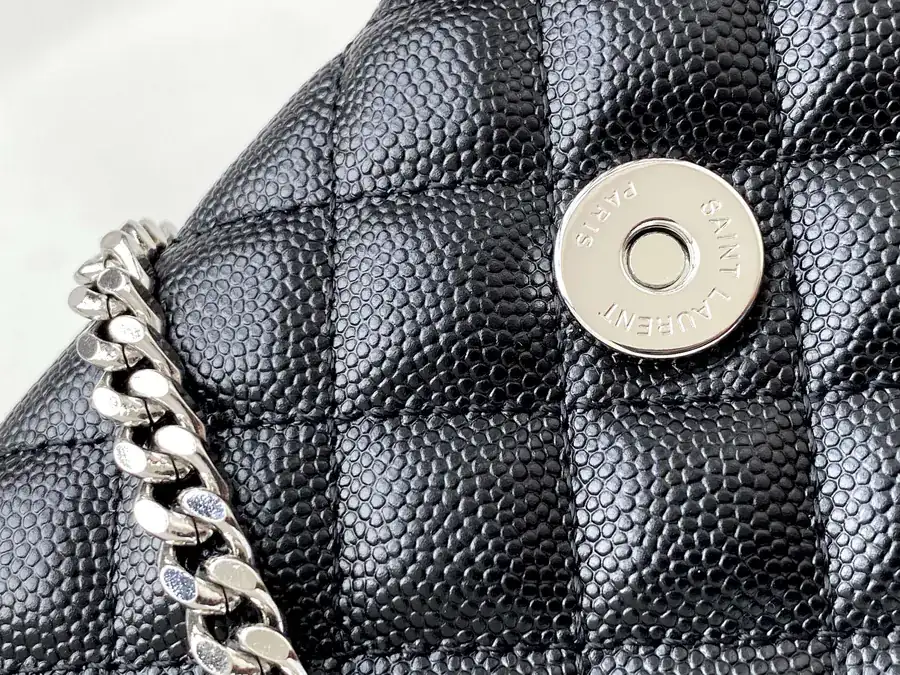 YSL Envelope Small Satchel Genuine Leather with Embroidered Texture